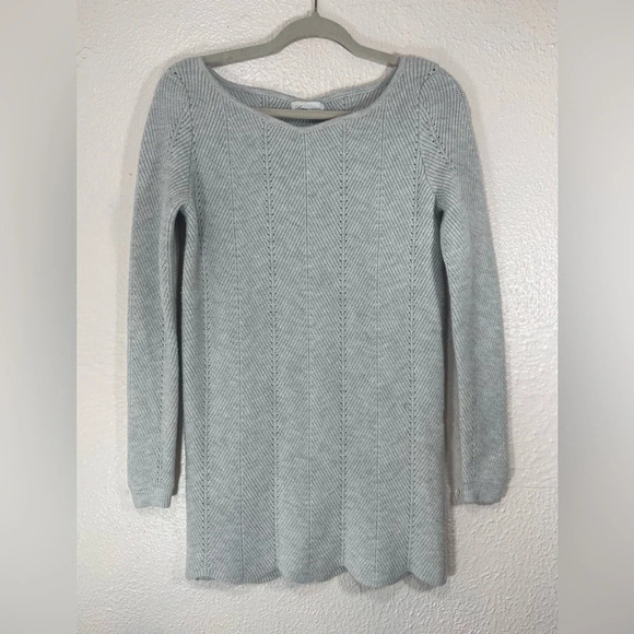 Lovers + Friends Wool Blend Pointelle Tessellate Sweater Dress in Gray Women’s S - Picture 13 of 13